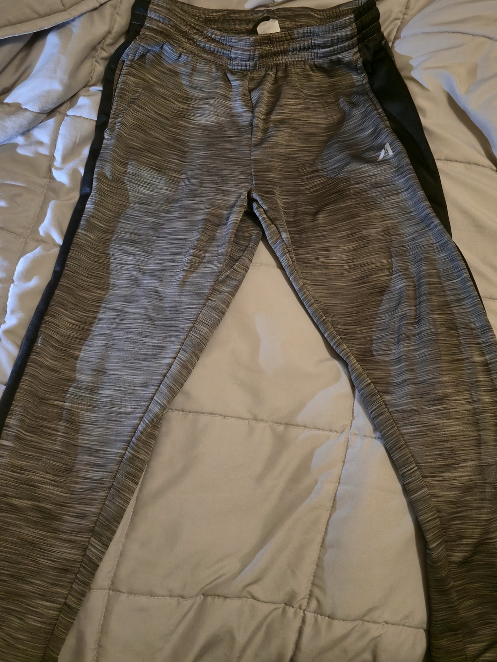 Dark Grey Fleece-Lined Drawstring Joggers - Youth Large